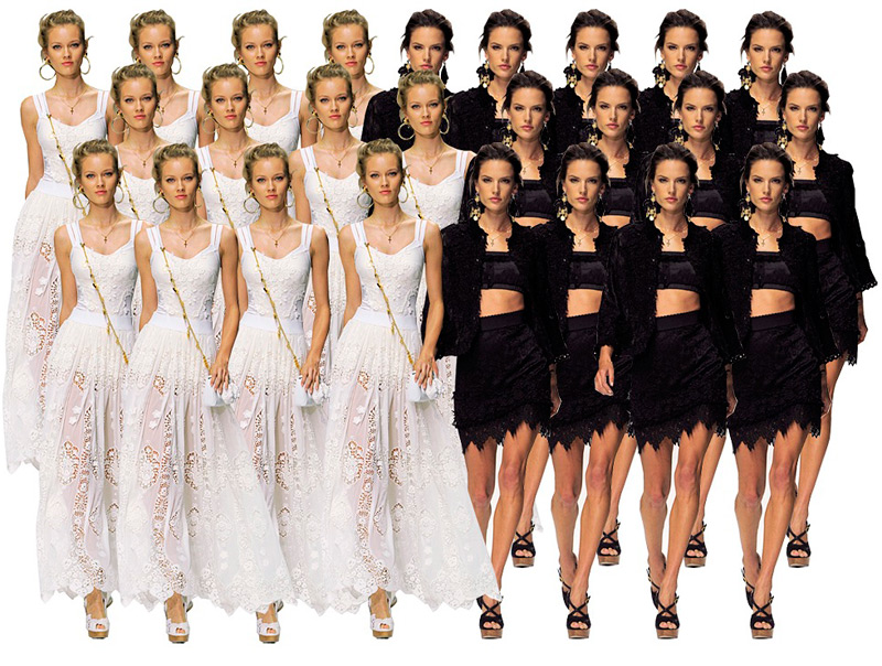 Dentelle noire et blanche