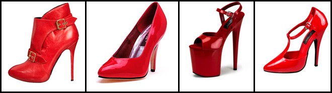 Chaussures rouges et bottines photo