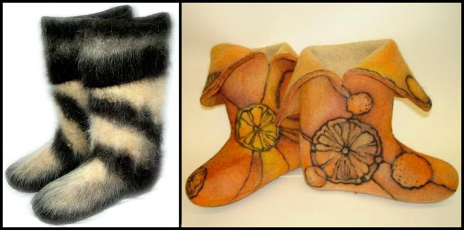 bottes en feutre russe