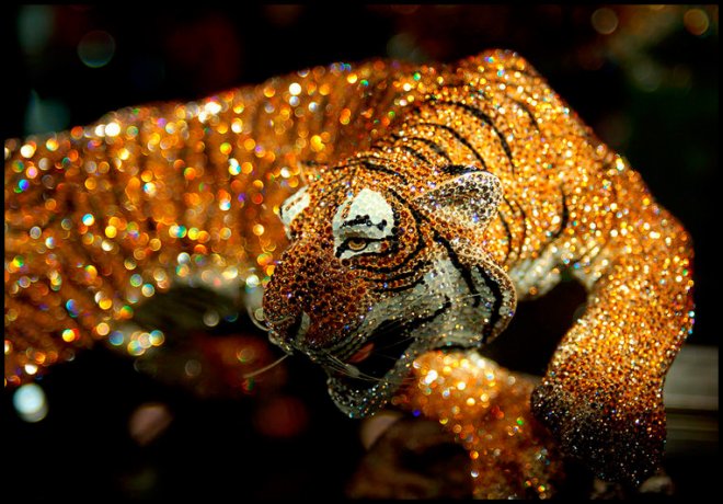 tigre avec cristaux Swarovski