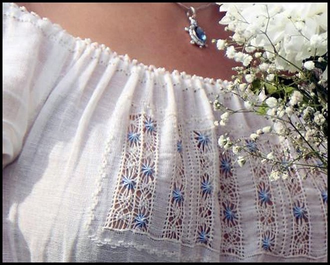 style de broderie à l'ourlet