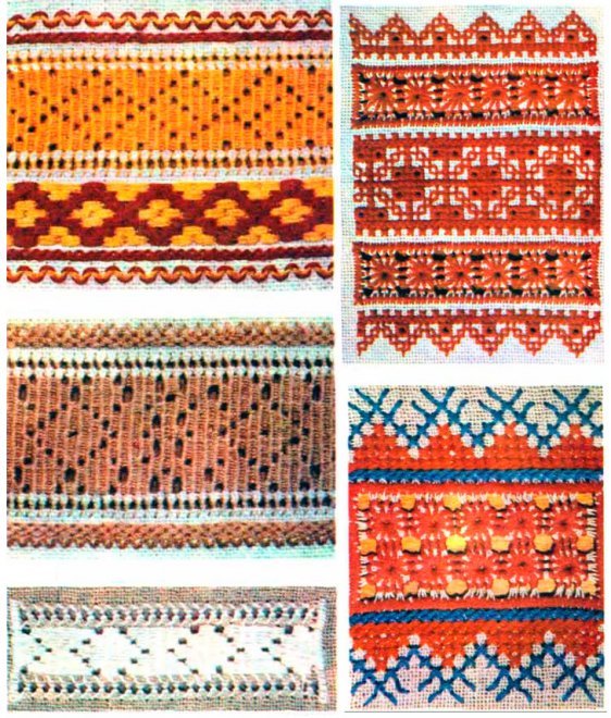 Broderie selon la technique de l'ourlet