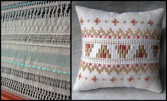 Broderie selon la technique de l'ourlet