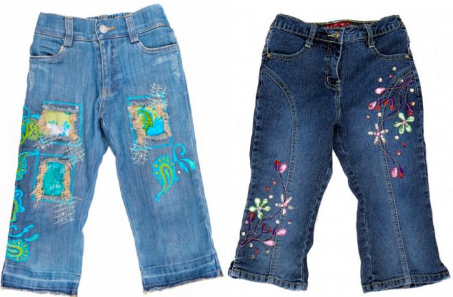 Vieux jeans et pantalons capri, photo