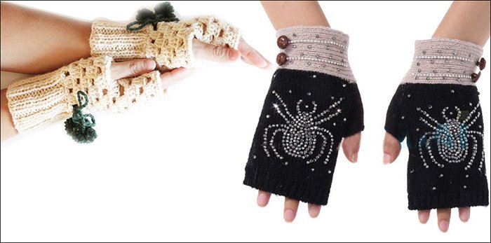Gants, mitaines et mitaines tricotés à la mode