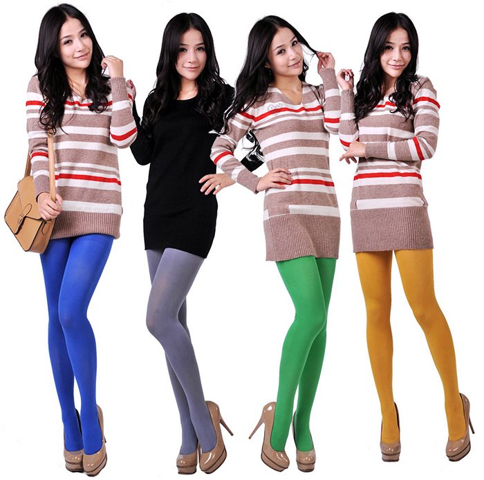 Filles en photos de collants colorés