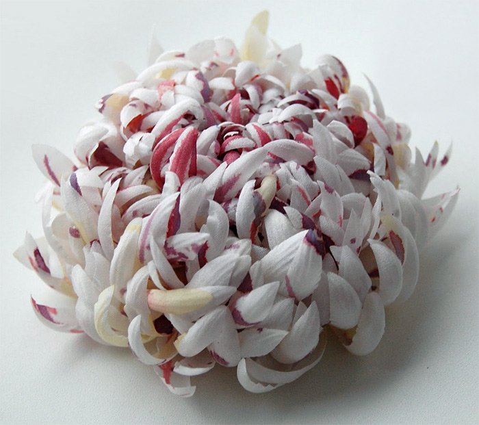 fleurs en tissu, composition photo