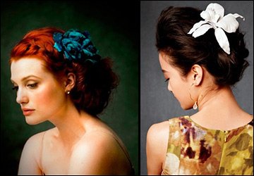 Fleurs en tissu, photo comme échantillons