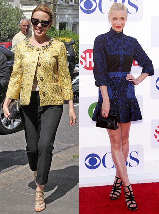 Tissu de brocart dans des vêtements modernes, photo