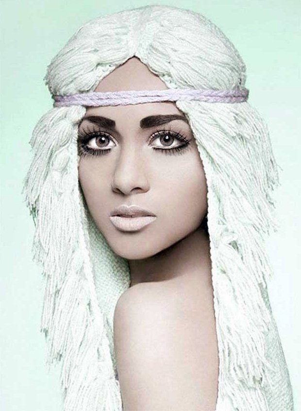 Bonnet tricoté - perruque, photo