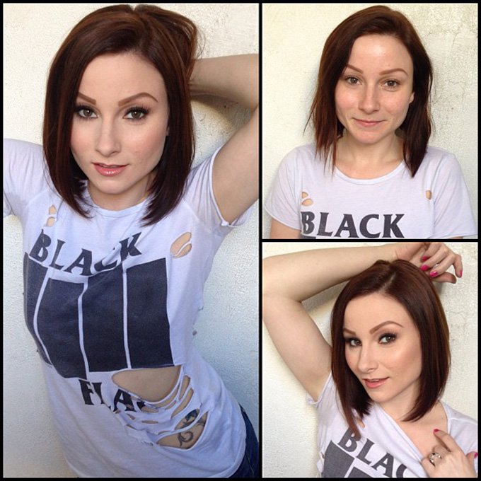 Fille et maquillage, photo avant et après maquillage