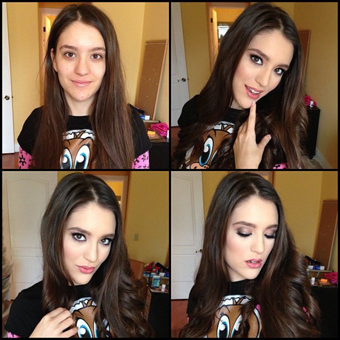Cosmétiques et maquillage professionnels, photos avant et après
