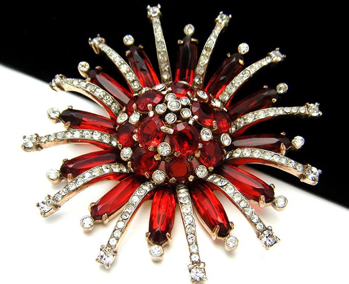 Broche avec pierres rouges, photo