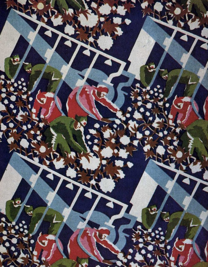 Impression avant-gardiste sur tissus du début du 20e siècle, photo