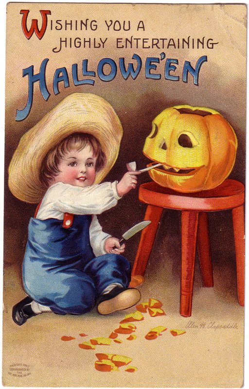 Cartes postales anciennes d'Halloween
