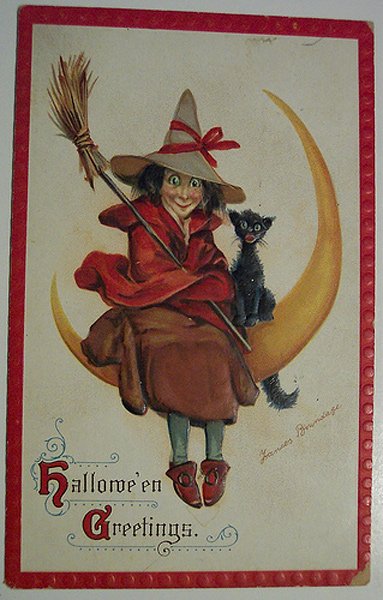 Sorcière et chat noir