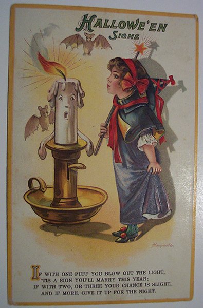 Fille - carte postale vintage