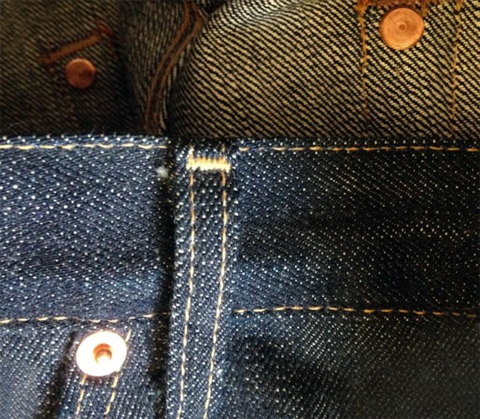Rivets en cuivre sur jeans, photo