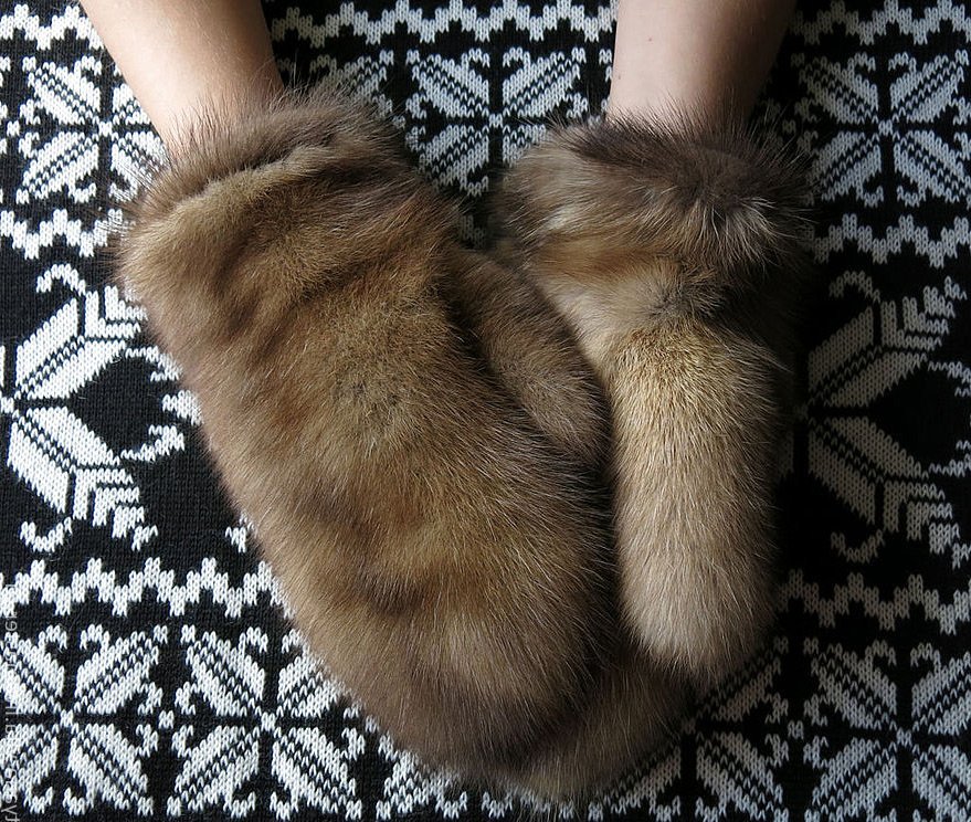 mitaines en fourrure - zibeline