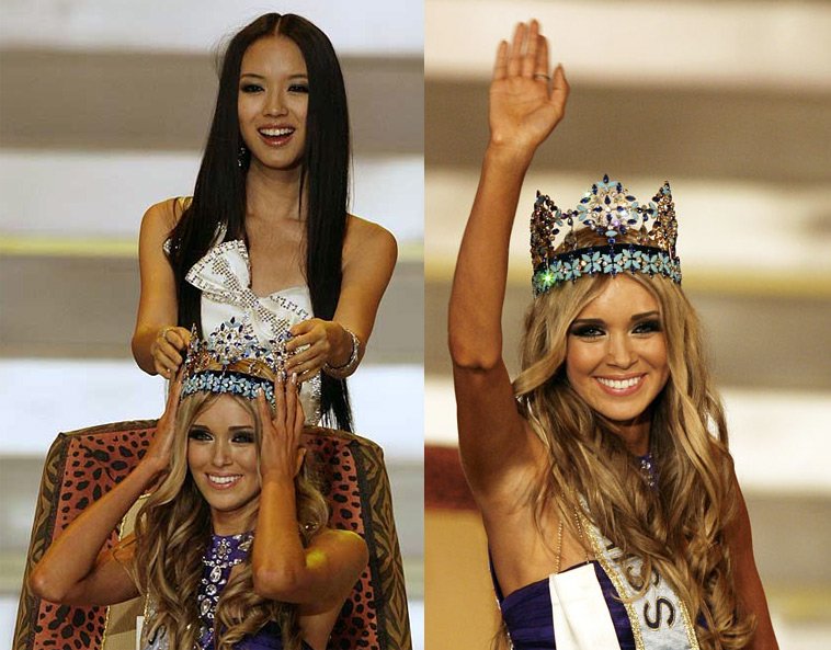 Miss Monde Ksenia Sukhinova portant une couronne