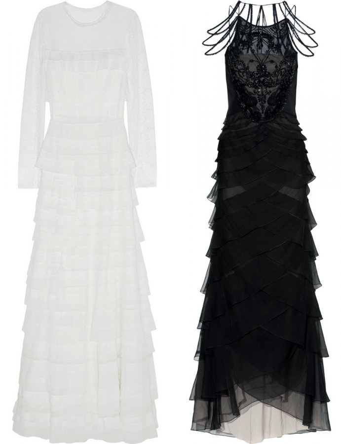 Robe noire et blanche par Alberta Ferretti