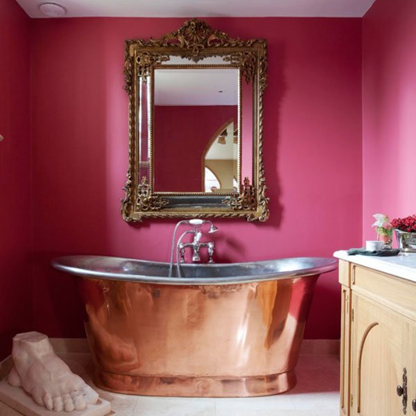 Salle de bain rose