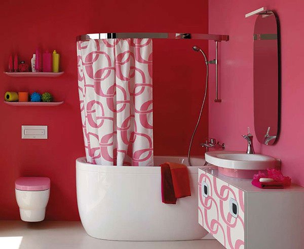 salle de bain en rose