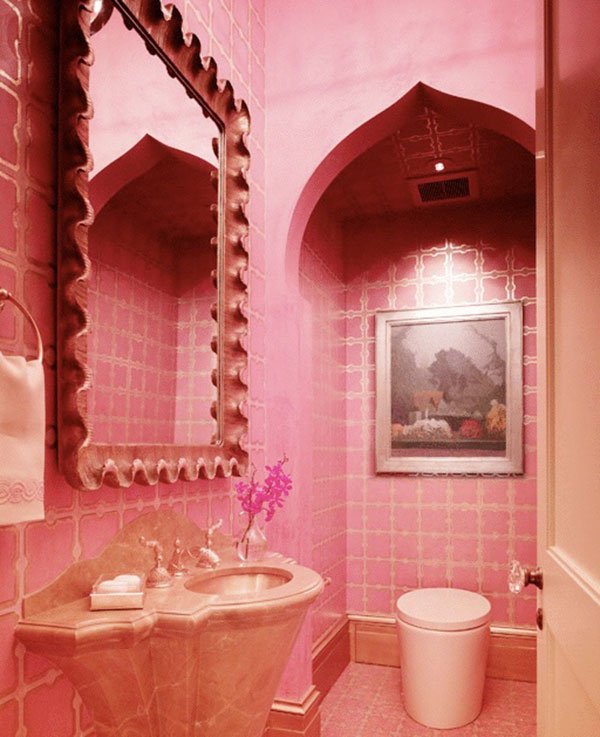 Salle de bain rose