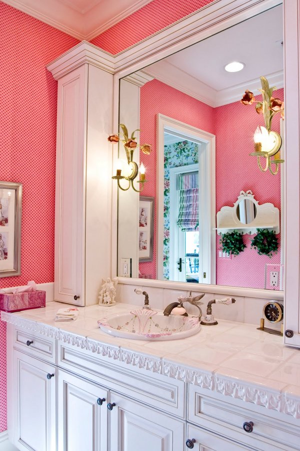 Salle de bain rose