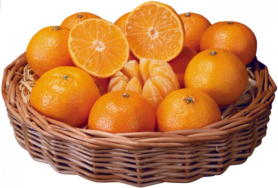 Panier avec des oranges fraîches