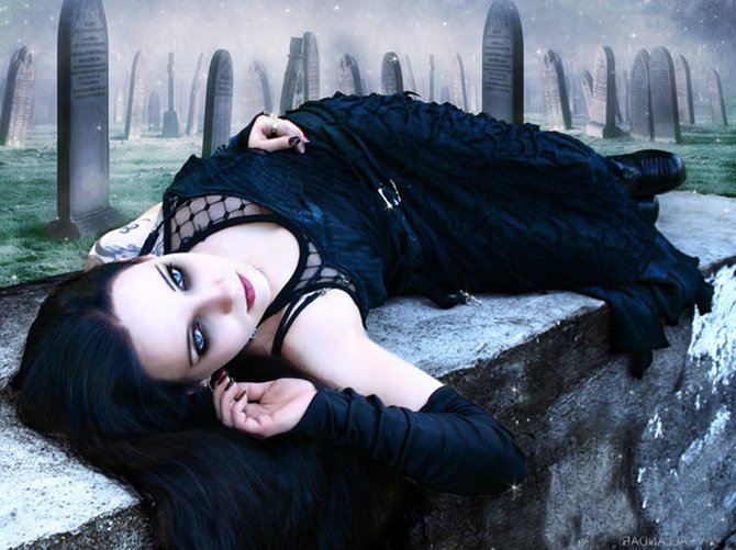 Photo d'une fille gothique