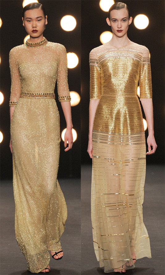 Robes dorées Naeem Khan