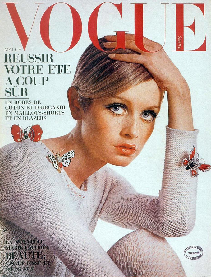 Twiggy en couverture de VOGUE