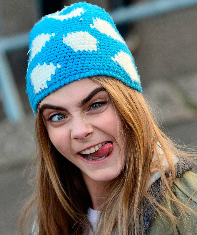 Cara Delevingne grimace