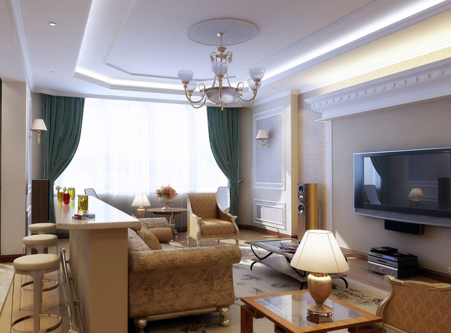 Cuisine et salon combinés