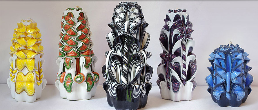 Bougies sculptées pour le nouvel an