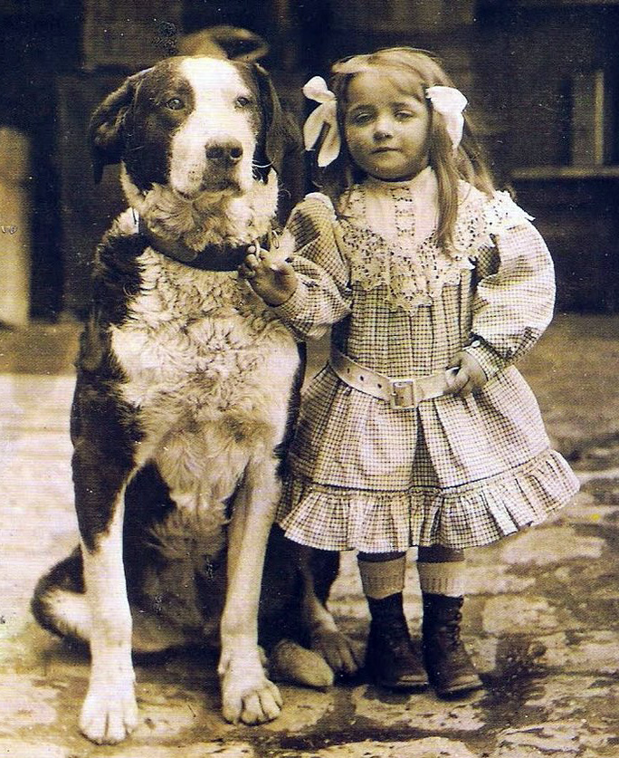 Fille avec un chien