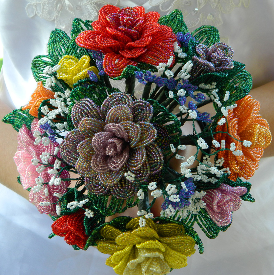 Bouquet de fleurs de perles