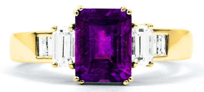 Bague avec améthyste