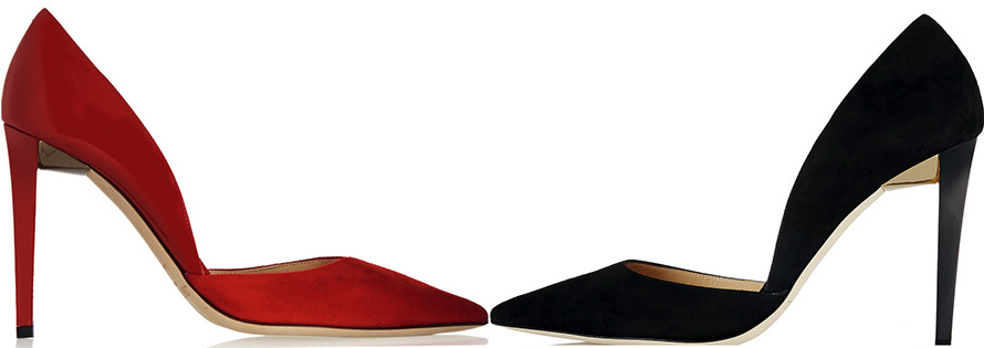 Filles dans des chaussures de différentes couleurs