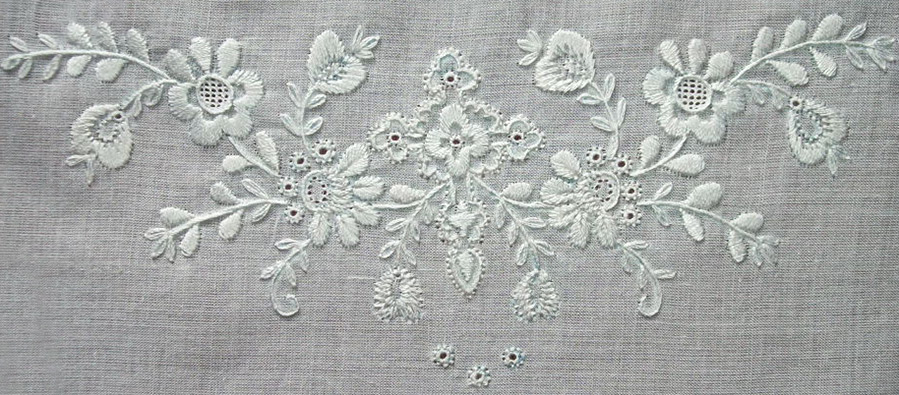 Surface blanche de broderie