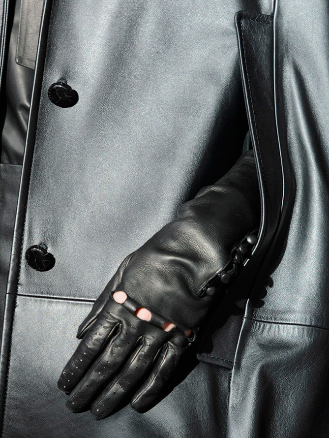 Gants en cuir noir