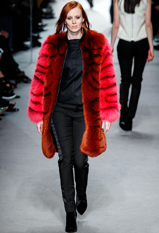 Manteau fourrure renard rouge