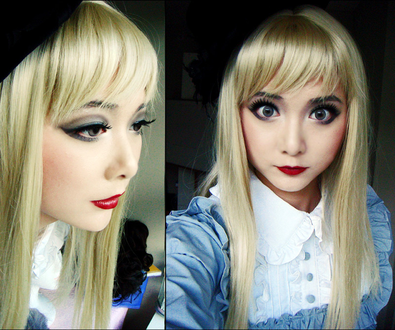 maquillage de poupée d'halloween