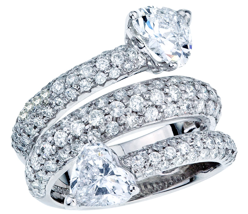 Bague - un serpent avec des diamants