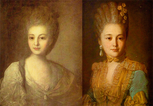 Portraits de femmes du XVIIIe siècle par l'artiste Rokotov