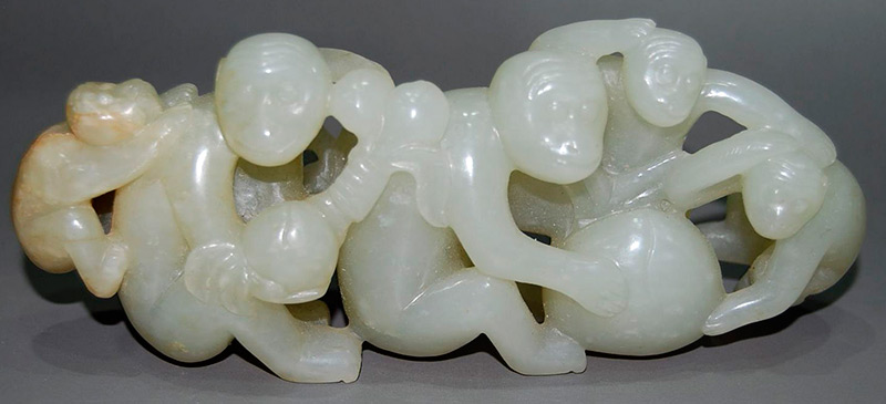 Singes de pierre de jade