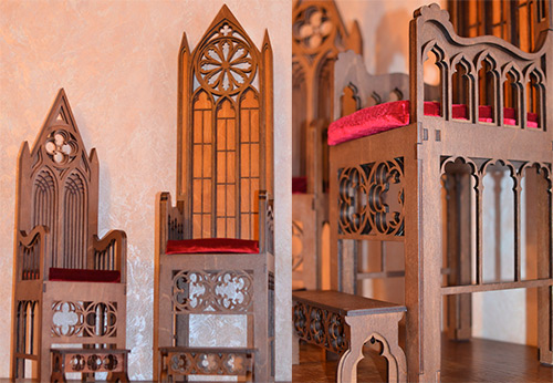 Fauteuils luxueux pour poupées BJD