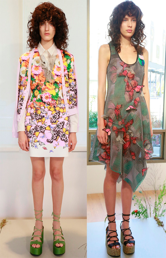 Imprimés papillons sur les robes et accessoires