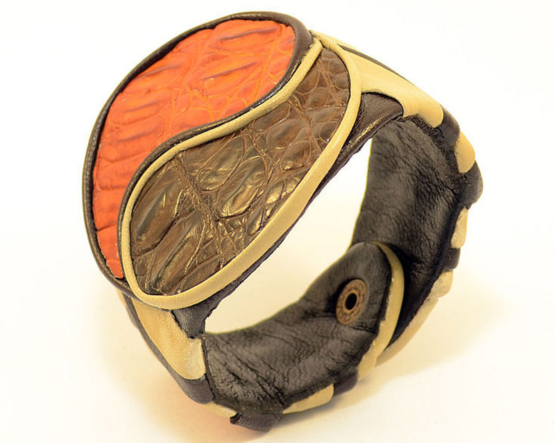 bracelet en cuir de crocodile